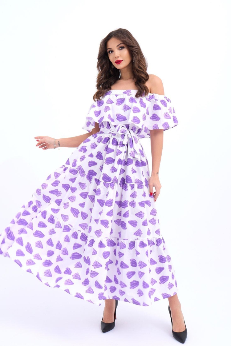Patterned Dress - Purple &