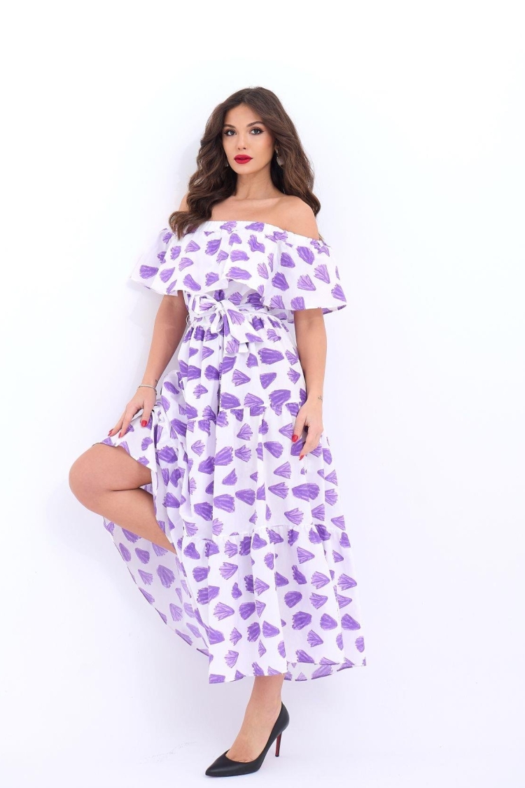 Patterned Dress - Purple &