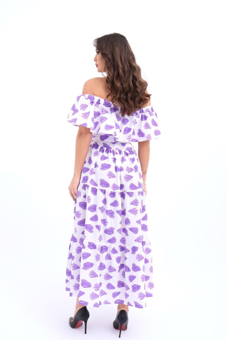 Patterned Dress - Purple &