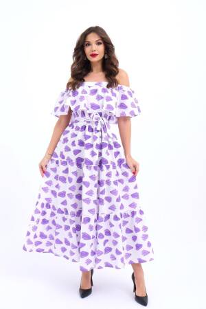 Patterned Dress - Purple & - Brand: Fame - Women's Clothing Wholesale - Globality Store