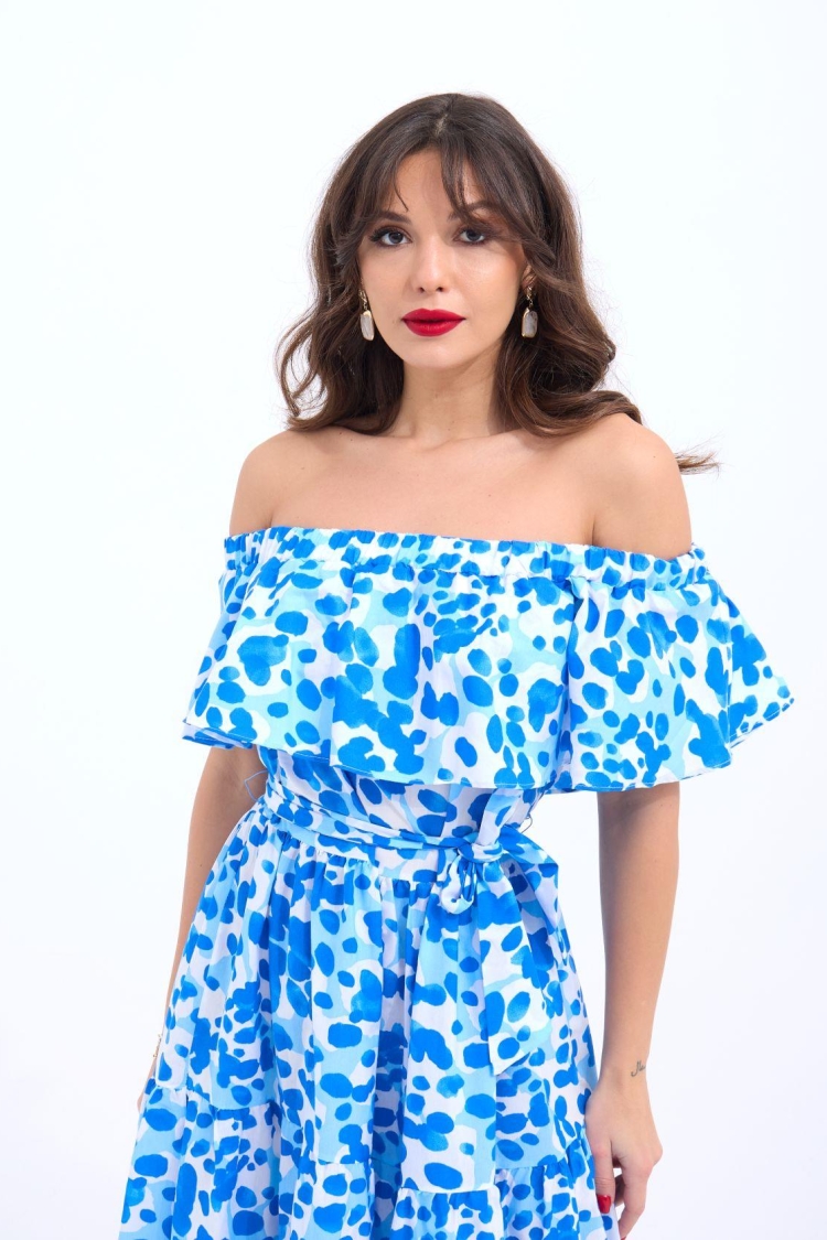 Patterned Dress -& White