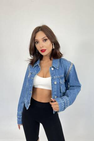 Denim Jacket - Blue - Fame - Globality Store - Women Clothes Wholesale Turkey