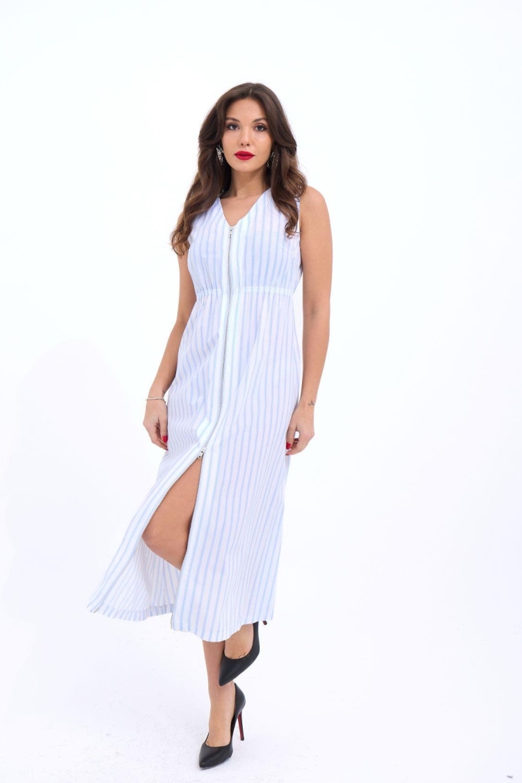 Striped Dress - White &