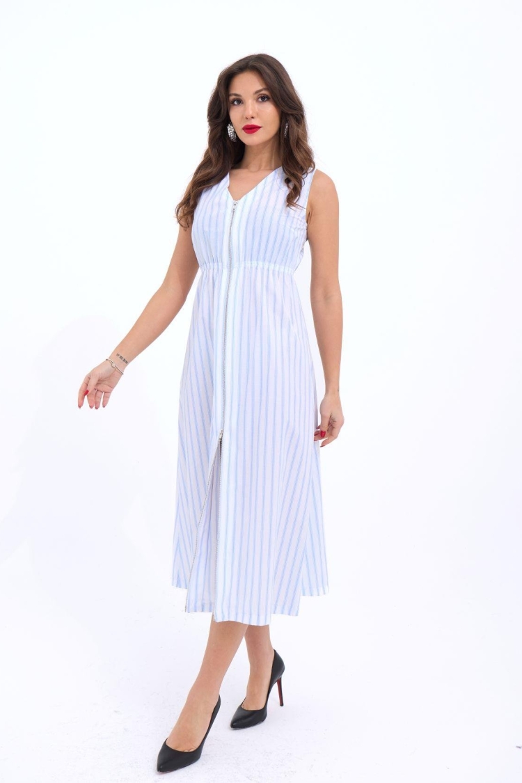 Striped Dress - White &