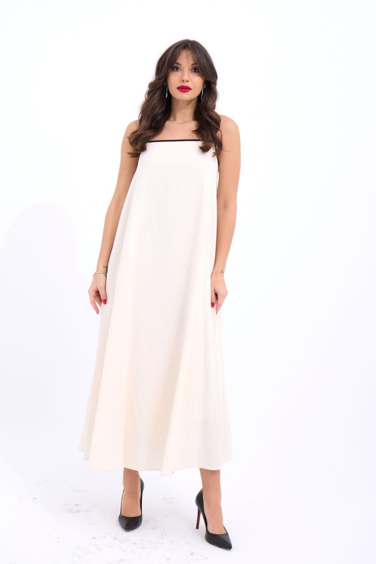 Dress - Beige - Fame - Globality Store - Women Clothes Wholesale Turkey