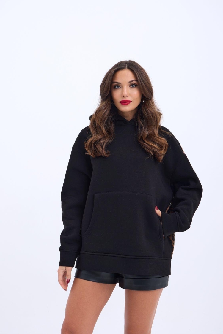 Back Printed Sweatshirt - Fame - Globality Store - Women Clothes Wholesale Turkey