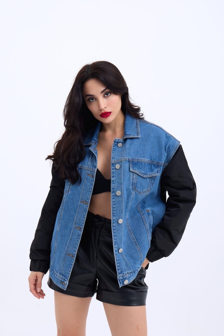 Denim Jacket - Blue - Fame - Globality Store - Women Clothes Wholesale Turkey