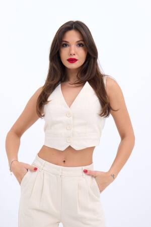 Vest - Beige - Fame - Globality Store - Women Clothes Wholesale Turkey