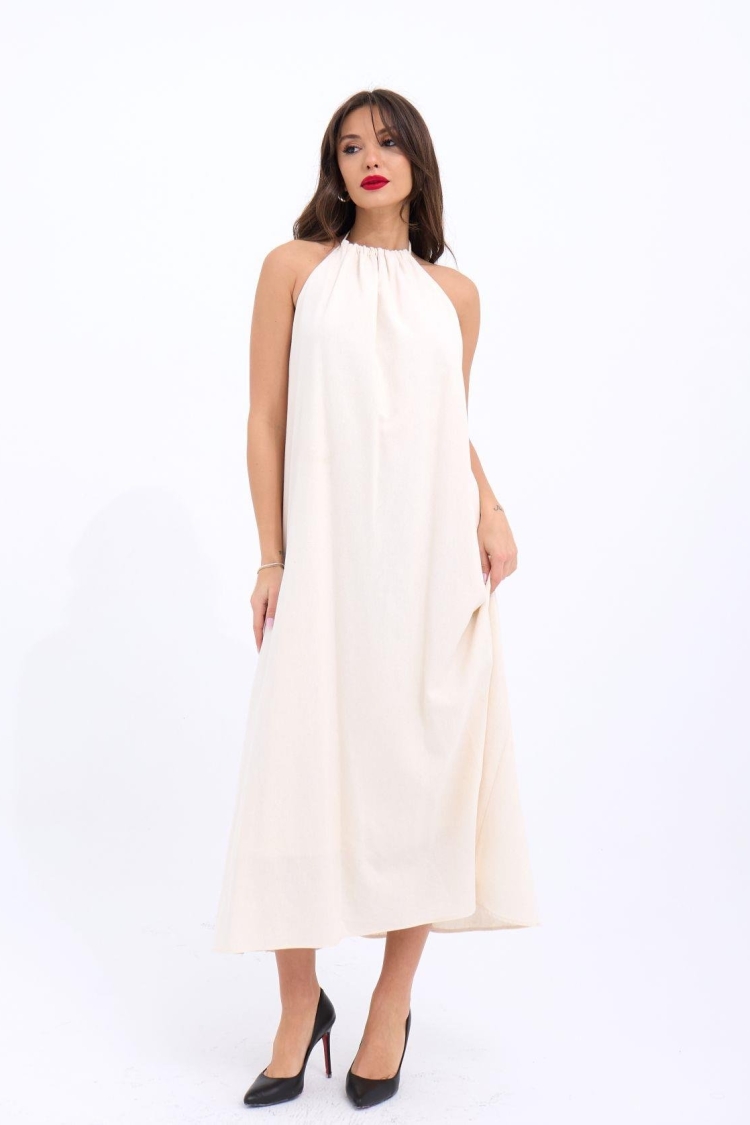 Dress - Beige - Fame - Globality Store - Women Clothes Wholesale Turkey
