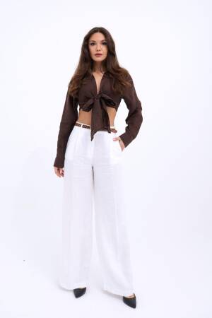 Trousers - White - Fame - Globality Store - Women Clothes Wholesale Turkey