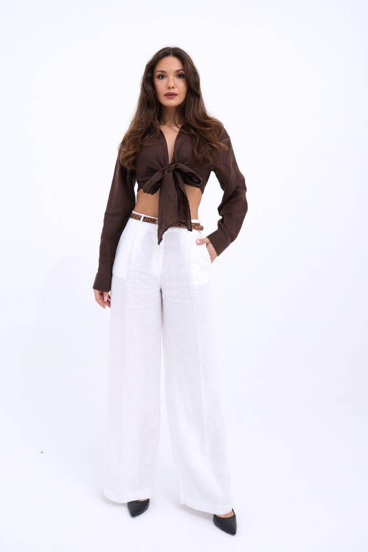 Trousers - White - Fame - Globality Store - Women Clothes Wholesale Turkey