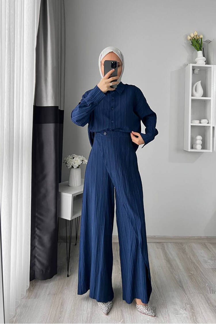 Tunic Trousers Double Burkini Set - Navy