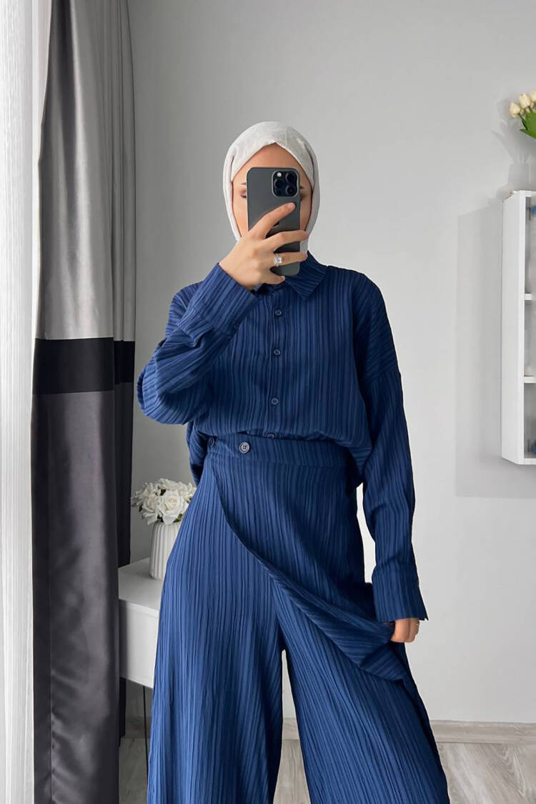 Tunic Trousers Double Burkini Set - Navy
