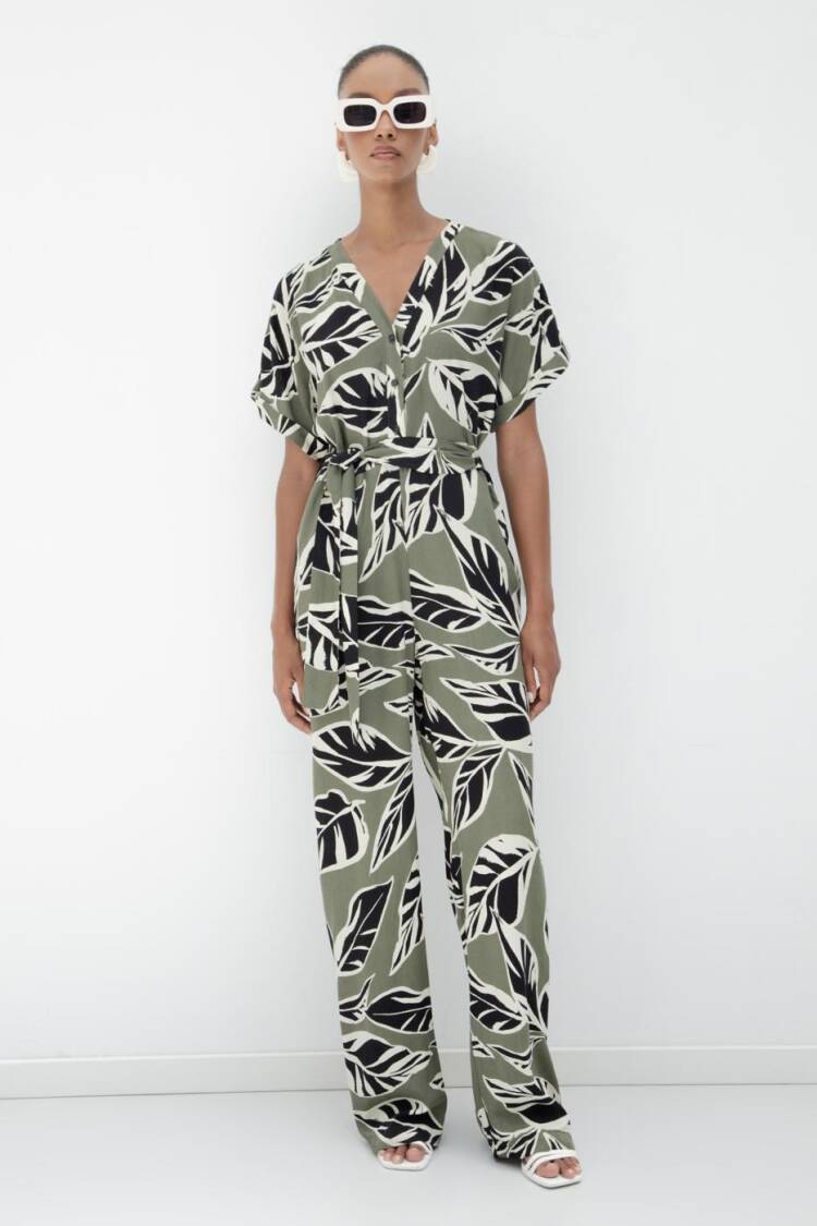 Patterned Jumpsuit - BSL - Globality Store - Women Clothes Wholesale Turkey