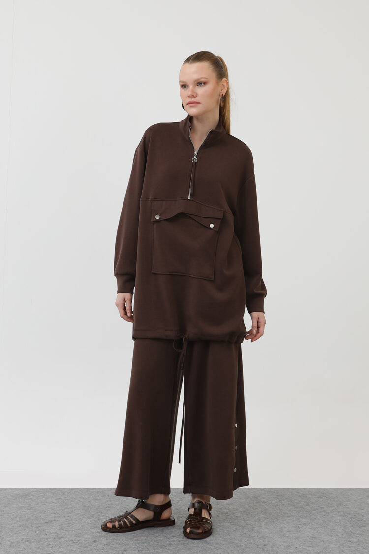 Women's Pocket Detailed Zipper Suit - Puane - Globality Store - Women Clothes Wholesale Turkey
