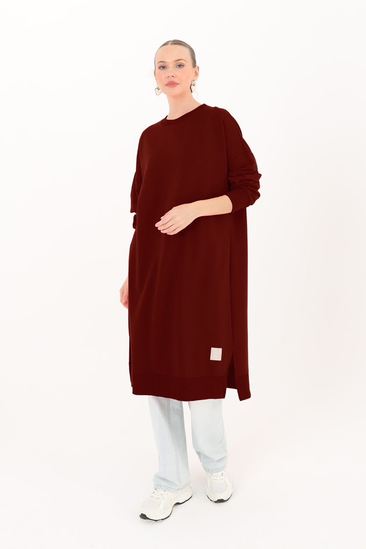 Basic Tunic - Burgundy - SOUL - Globality Store - Women Clothes Wholesale Turkey