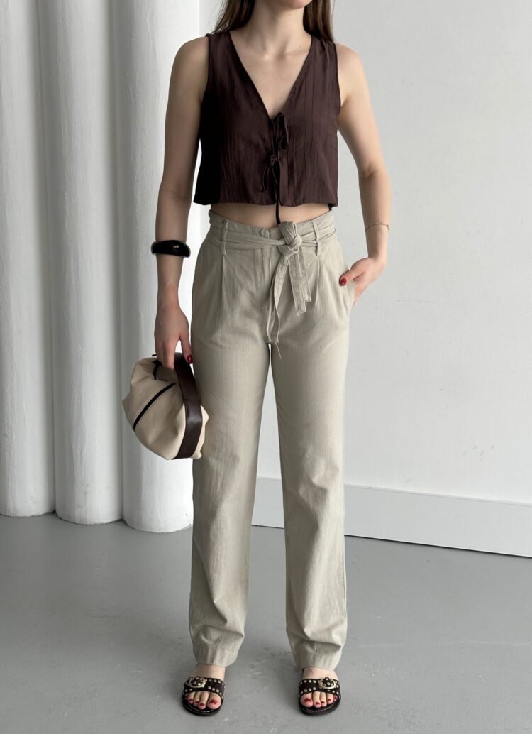 Belted Trousers - My Fashion - Globality Store - Women Clothes Wholesale Turkey