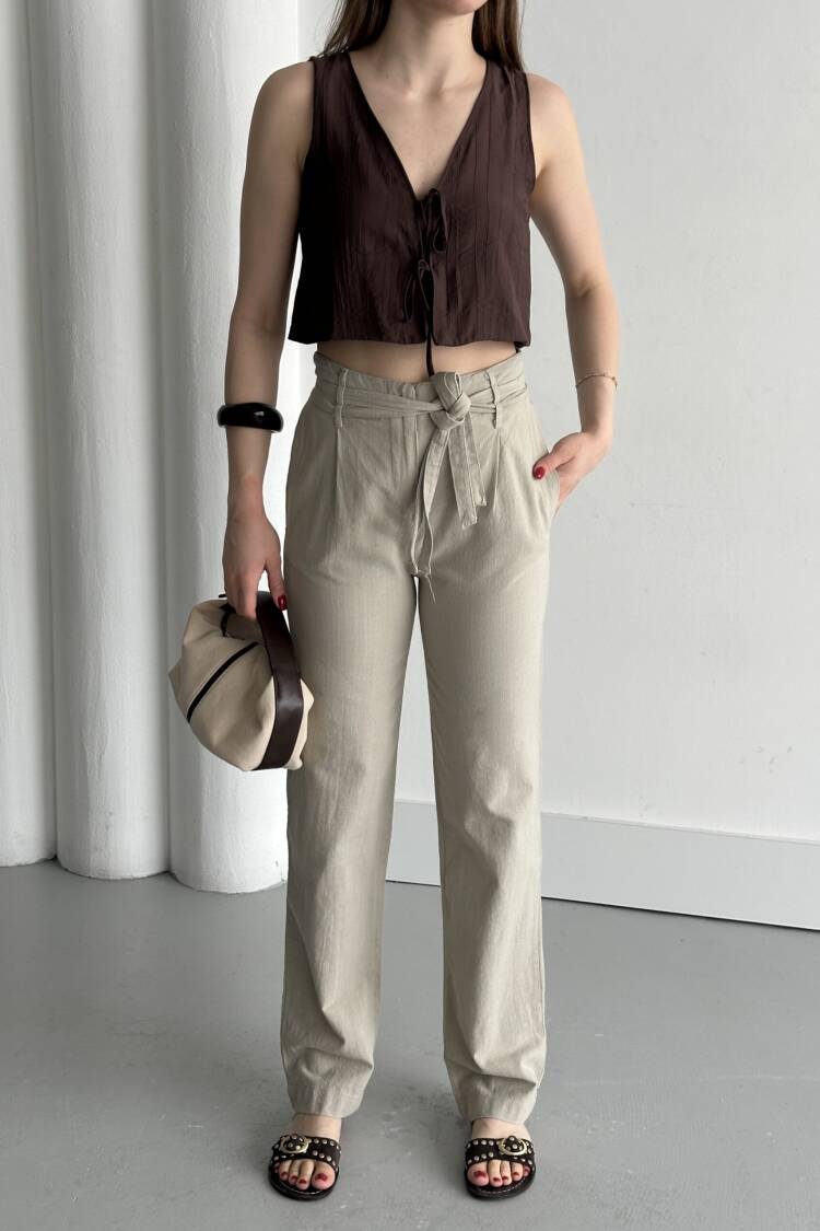 Belted Trousers - My Fashion - Globality Store - Women Clothes Wholesale Turkey