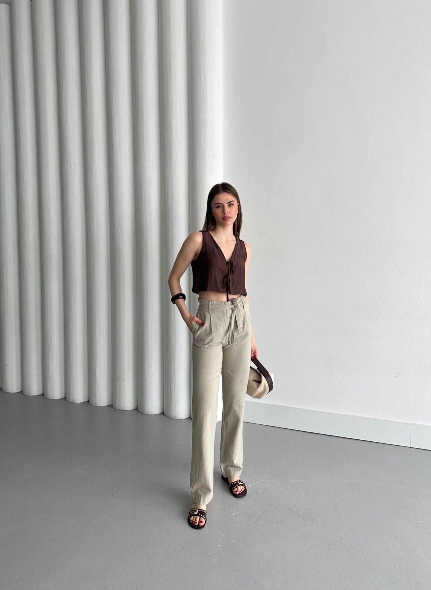 Belted Trousers - My Fashion - Globality Store - Women Clothes Wholesale Turkey