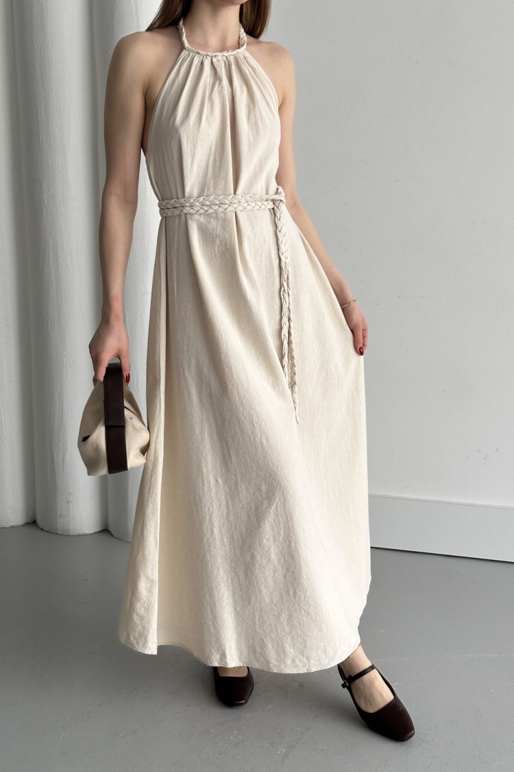 Open Back Belt Dress