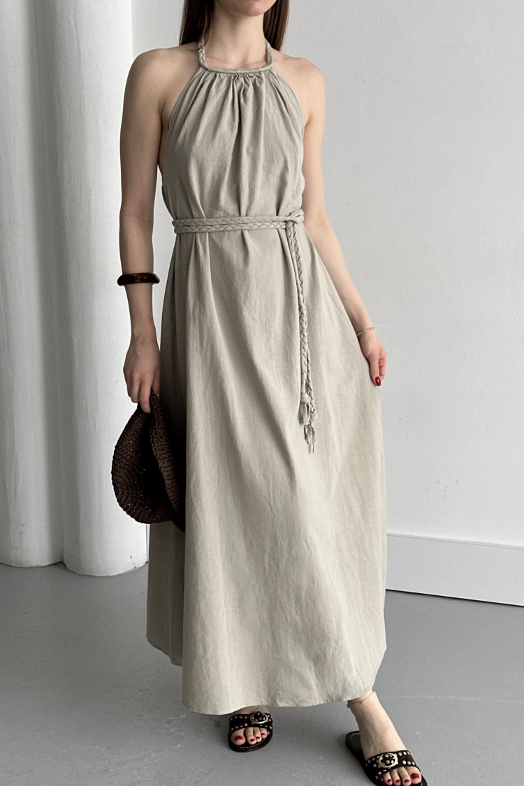Open Back Belt Dress - My Fashion - Globality Store - Women Clothes Wholesale Turkey