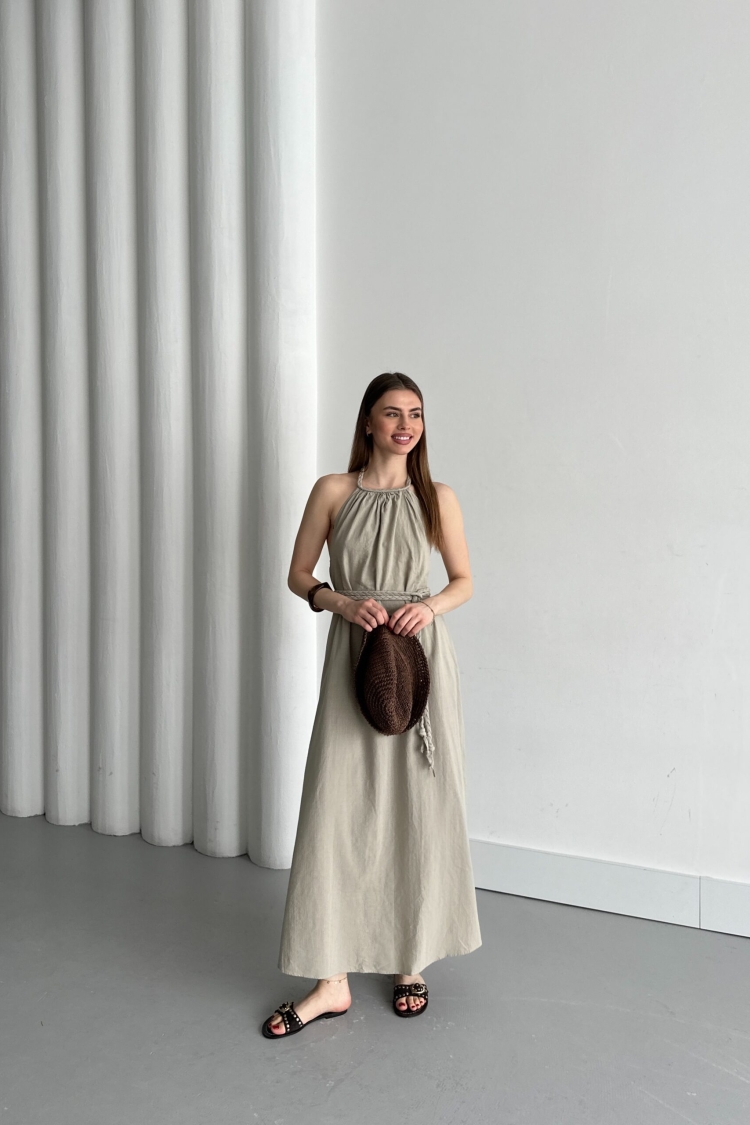 Open Back Belt Dress