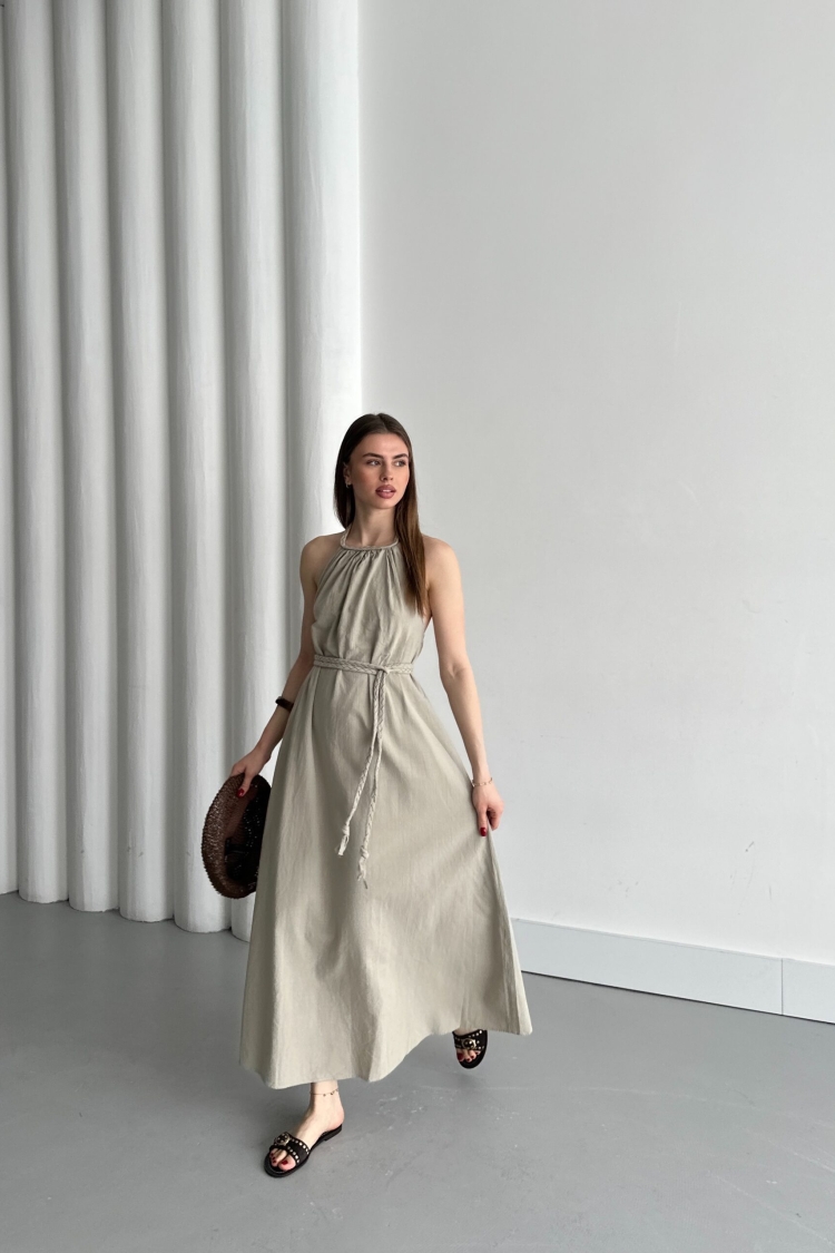 Open Back Belt Dress