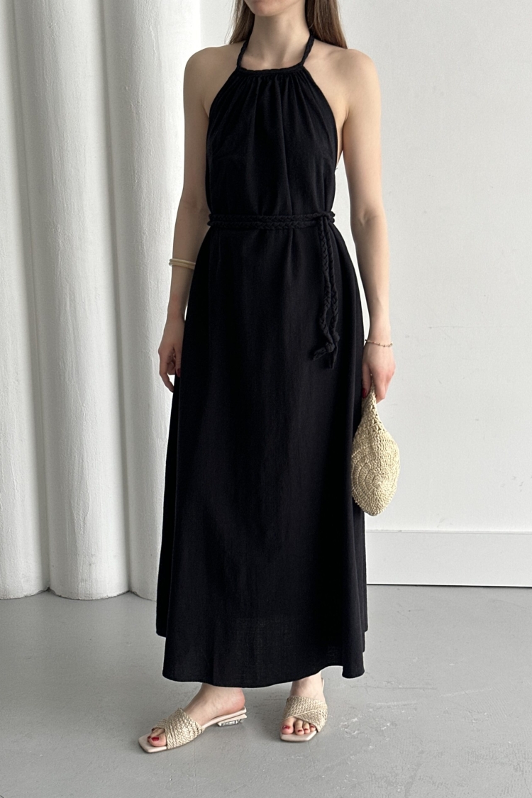 Open Back Belt Dress