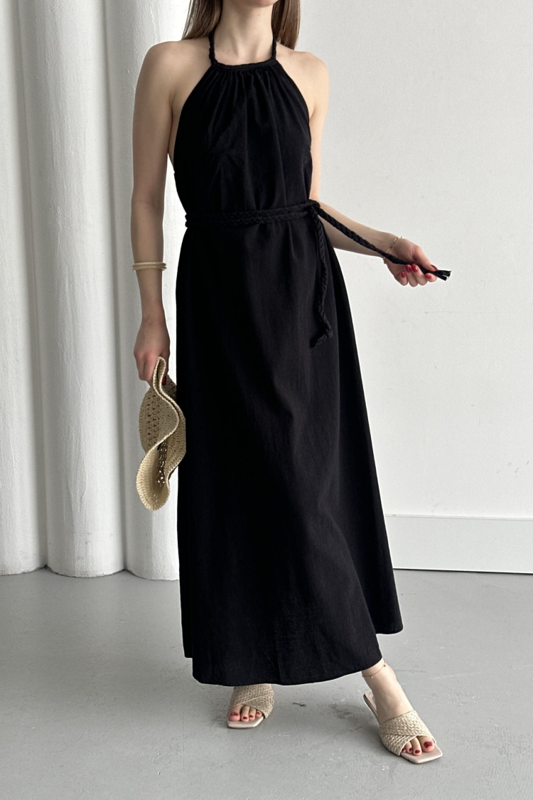 Open Back Belt Dress