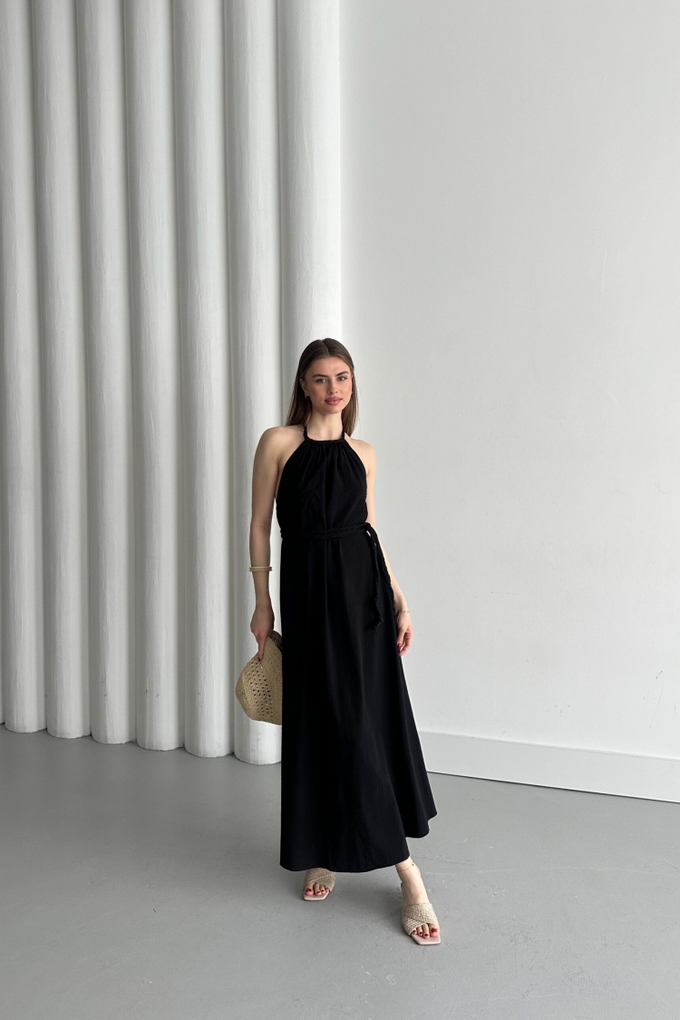 Open Back Belt Dress