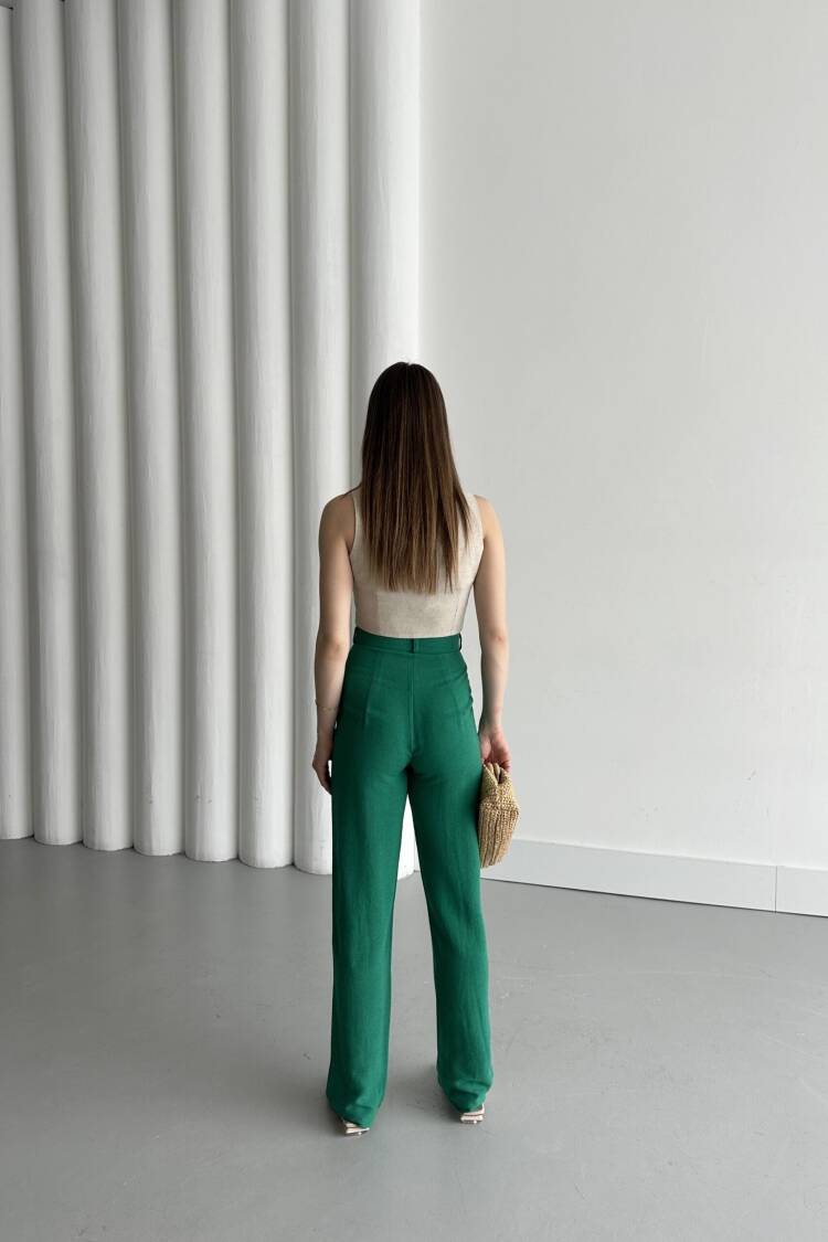 Agl Linen Pants With Zipper