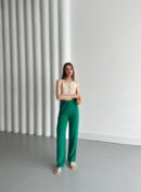 Agl Linen Pants With Zipper - My Fashion - Globality Store - Women Clothes Wholesale Turkey