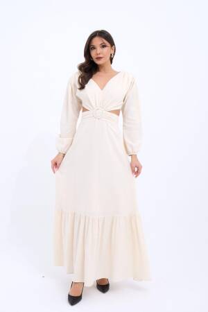 Dress - Beige - Fame - Globality Store - Women Clothes Wholesale Turkey