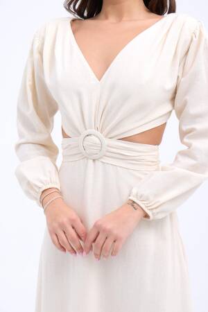 Dress - Beige - Fame - Globality Store - Women Clothes Wholesale Turkey