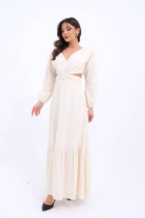 Dress - Beige - Fame - Globality Store - Women Clothes Wholesale Turkey