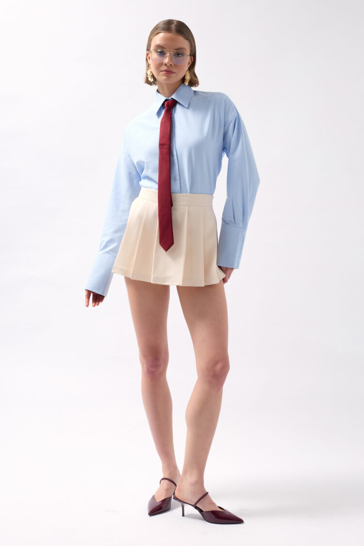 Pleated Mini Shorts Skirt