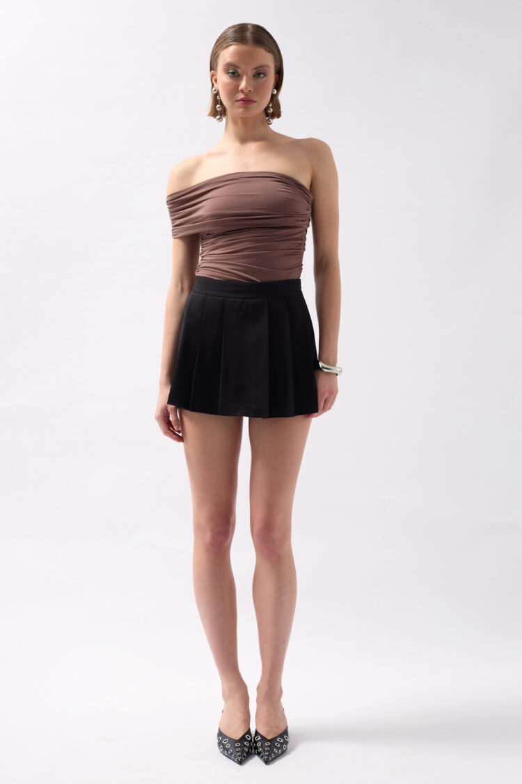 Pleated Mini Shorts Skirt