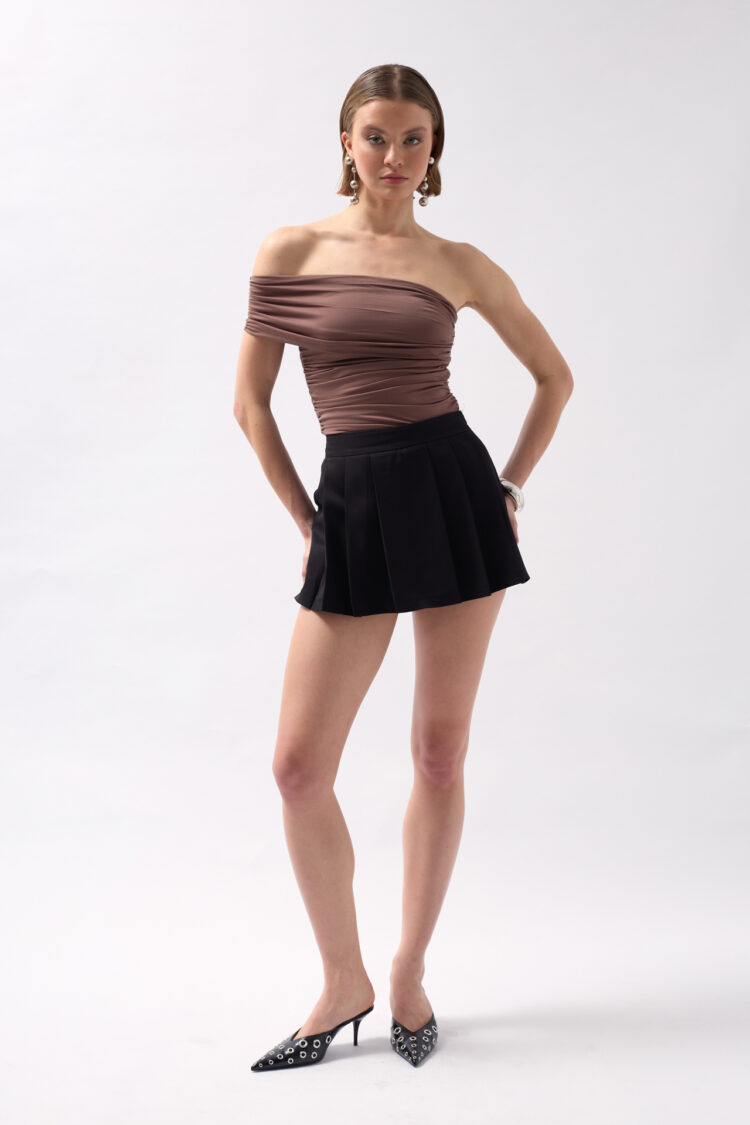 Pleated Mini Shorts Skirt