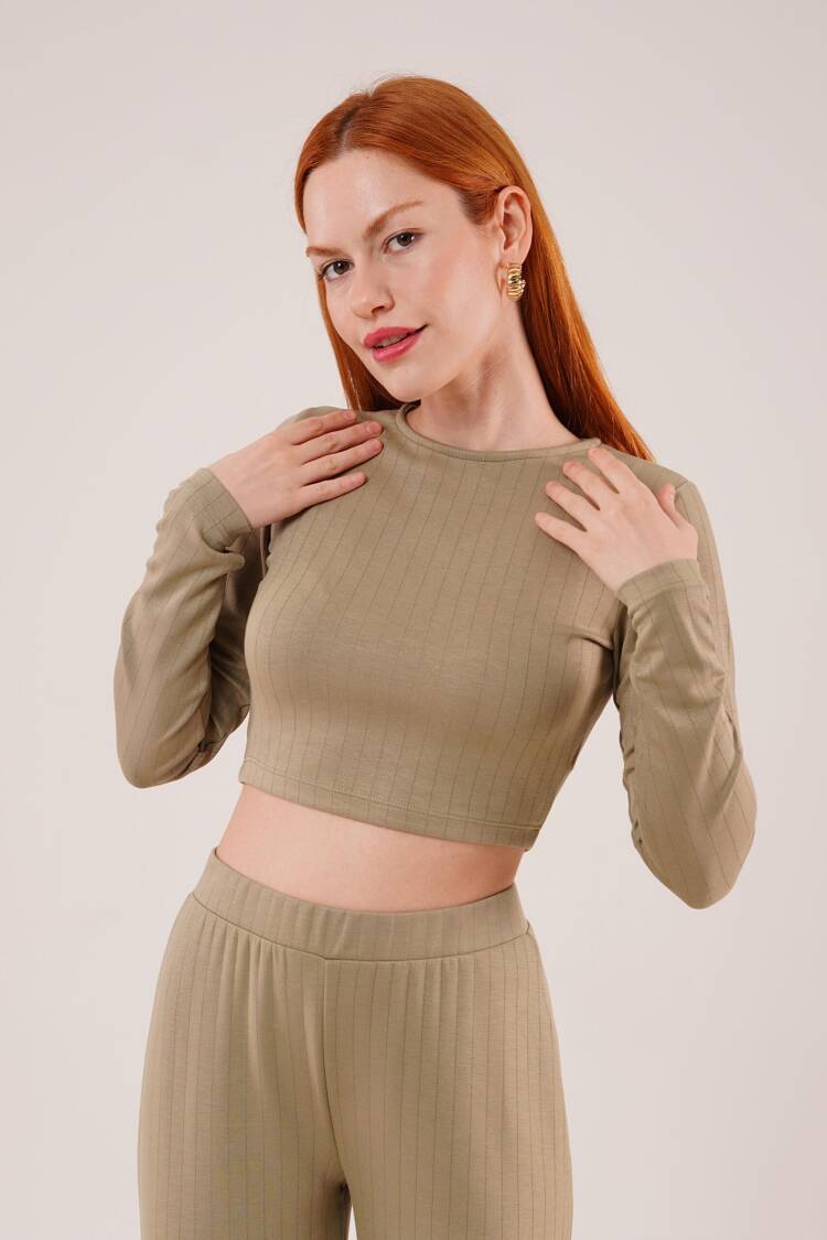 Ribbed Blouse And PantsDouble Suit