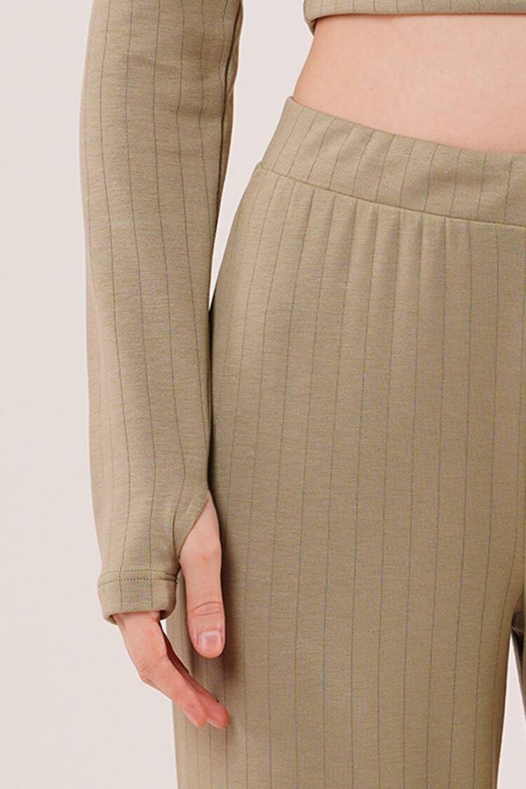 Ribbed Blouse And PantsDouble Suit