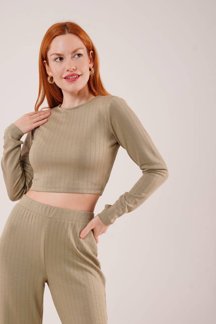 Ribbed Blouse And PantsDouble Suit
