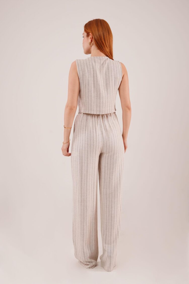 Wholesale Double Suit With Vest And Pants Black Stripe