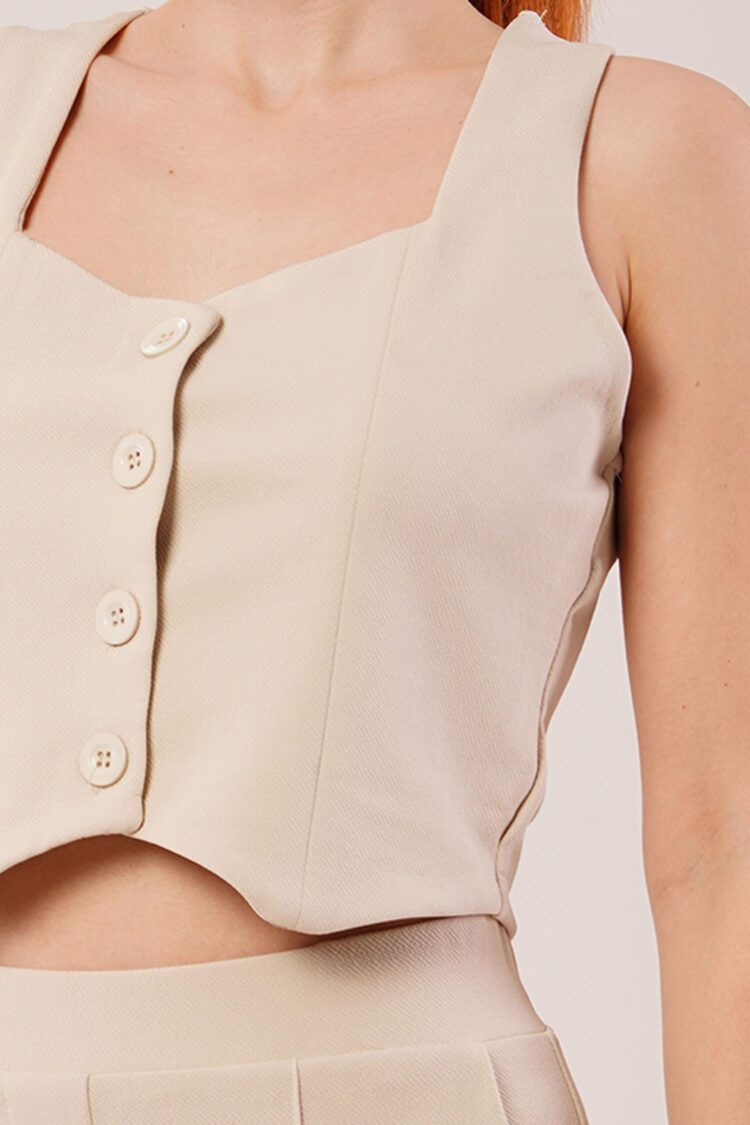 Thick Strap Buttoned Vest And PantsWholesale Suit