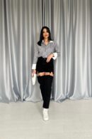 Two Piece Jeans Pants With Straps - Elisa - Globality Store - Women Clothes Wholesale Turkey