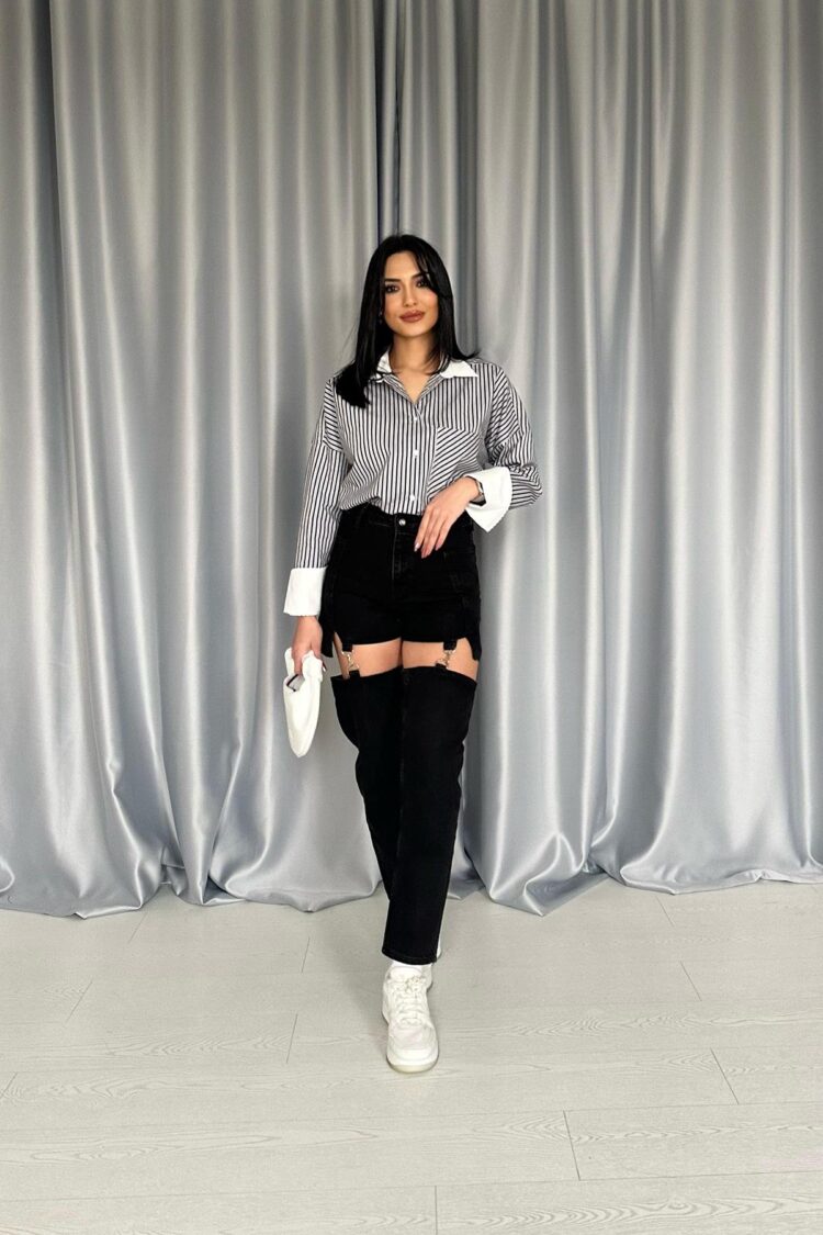 Two Piece Jeans Pants With Straps