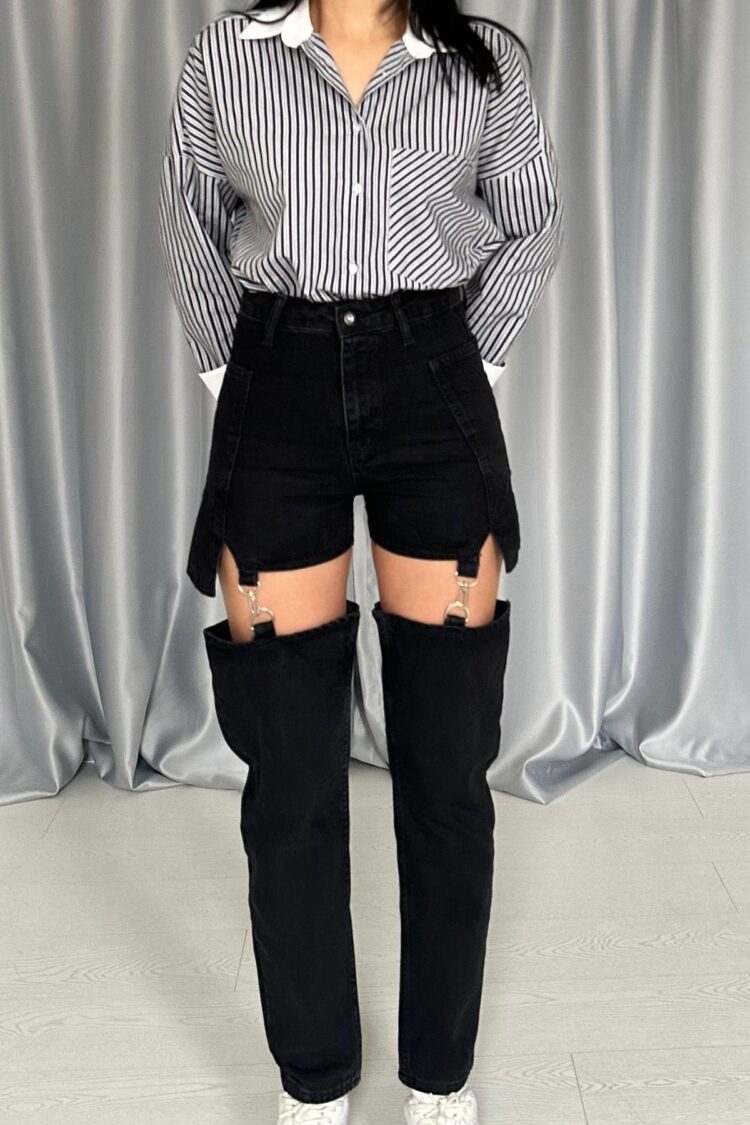 Two Piece Jeans Pants With Straps