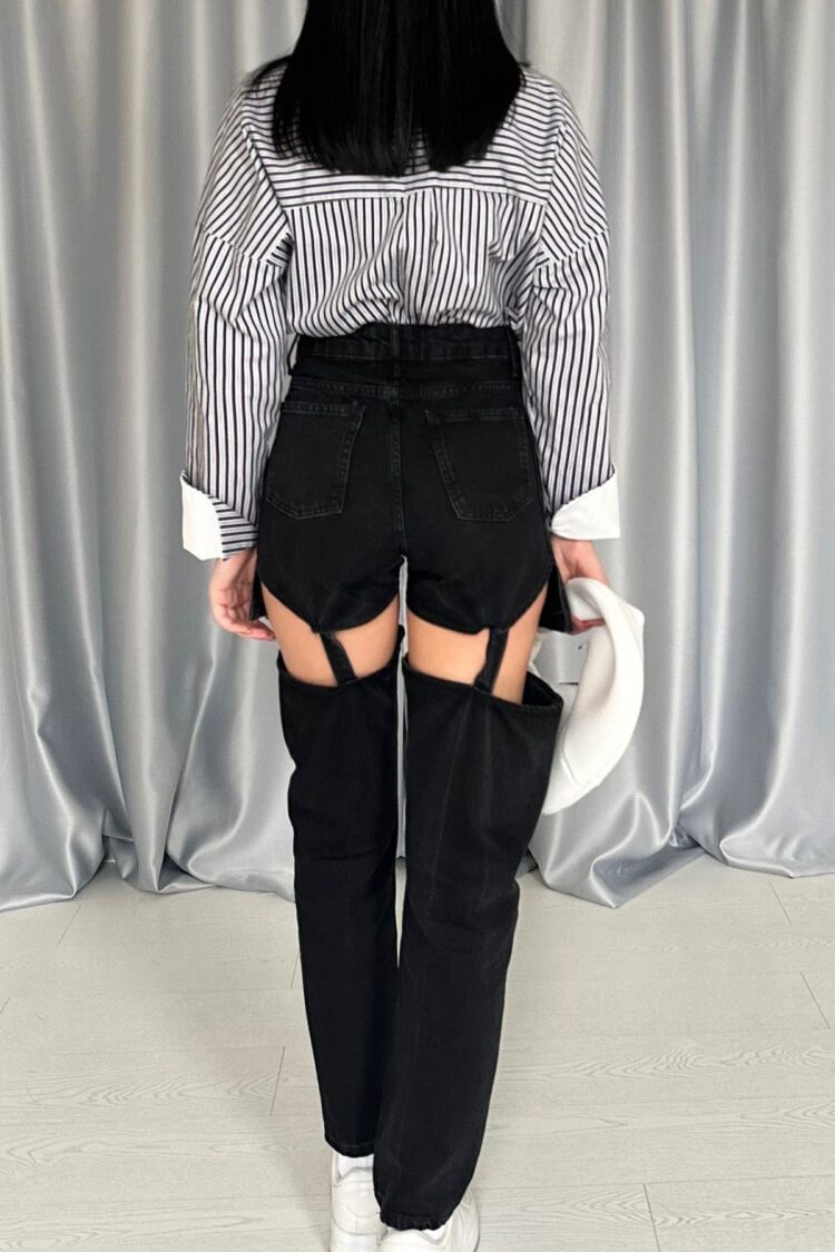 Two Piece Jeans Pants With Straps