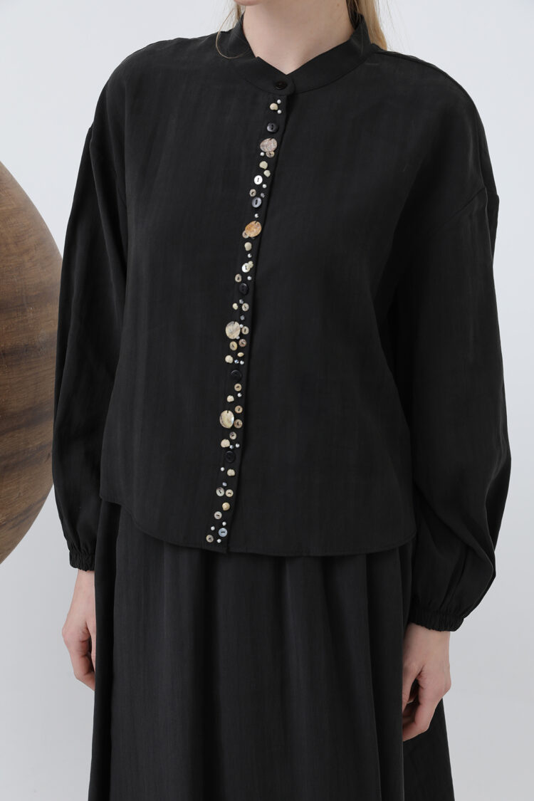 Women's Pat Part Seashells Embroidered Baby Collar Skirt Suit