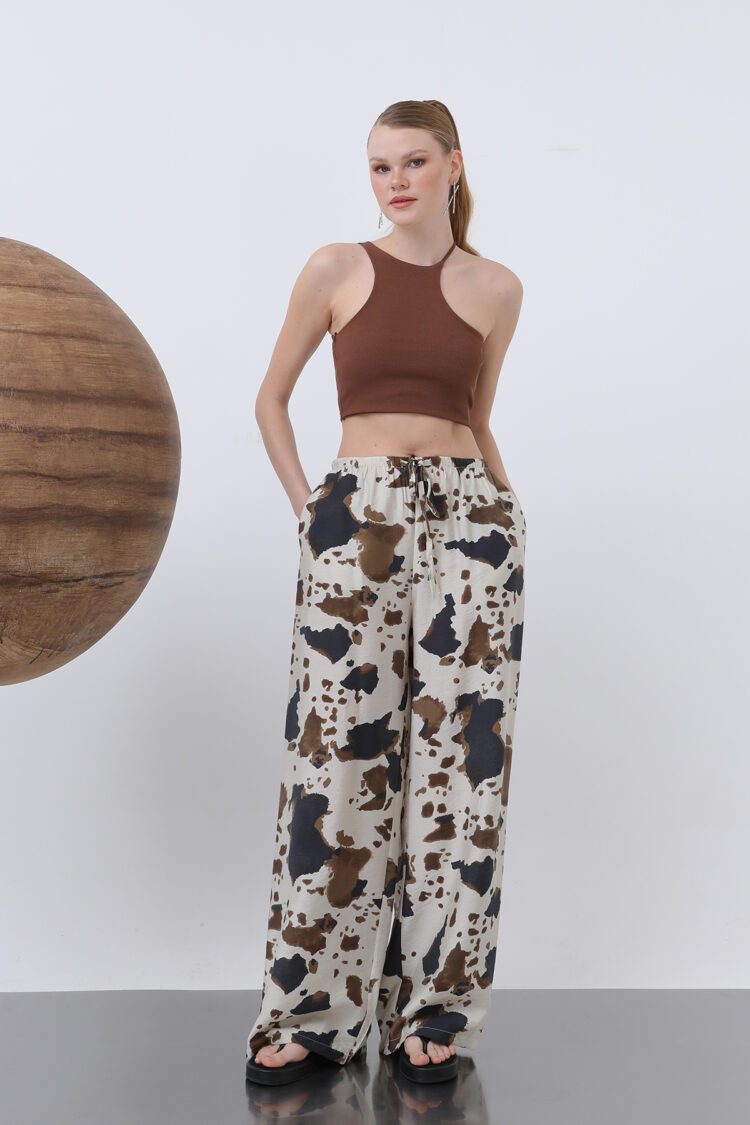 Patterned Loose Trousers - Multicolor - SOUL - Globality Store - Women Clothes Wholesale Turkey