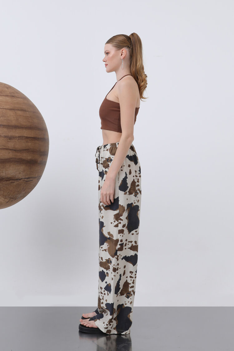 Patterned Loose Trousers - Multicolor